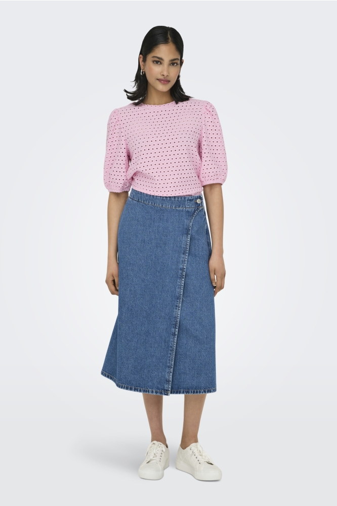 ONLELISA S/S O-NECK TOP BOX JRS 15346853 ROSEATE SPOONBILL